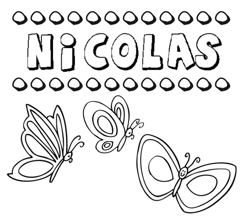 Nicolás: dibujos de los nombres para colorear, pintar e imprimir