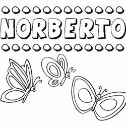 Norberto: dibujos de los nombres para colorear, pintar e imprimir