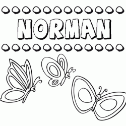 Norman: dibujos de los nombres para colorear, pintar e imprimir
