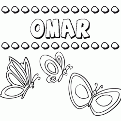 Omar: dibujos de los nombres para colorear, pintar e imprimir