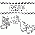 Raúl: dibujos de los nombres para colorear, pintar e imprimir