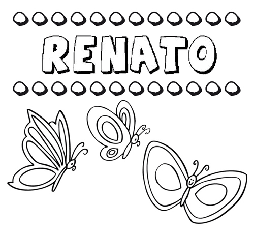 Renato: dibujos de los nombres para colorear, pintar e imprimir