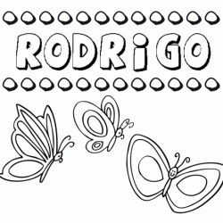 Rodrigo: dibujos de los nombres para colorear, pintar e imprimir