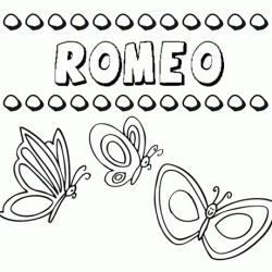 Romeo: dibujos de los nombres para colorear, pintar e imprimir