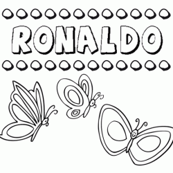Ronaldo: dibujos de los nombres para colorear, pintar e imprimir