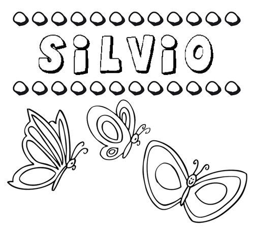 Silvio: dibujos de los nombres para colorear, pintar e imprimir