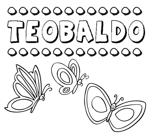 Teobaldo: dibujos de los nombres para colorear, pintar e imprimir