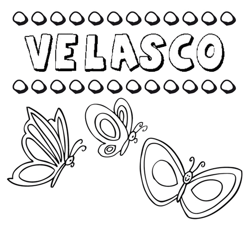 Velasco: dibujos de los nombres para colorear, pintar e imprimir
