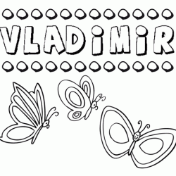 Vladimir: dibujos de los nombres para colorear, pintar e imprimir