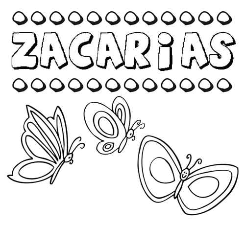 Zacarías: dibujos de los nombres para colorear, pintar e imprimir