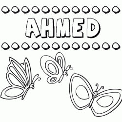 Ahmed: dibujos de los nombres para colorear, pintar e imprimir