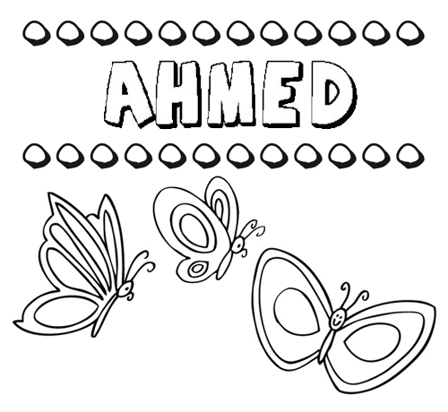 Ahmed: dibujos de los nombres para colorear, pintar e imprimir