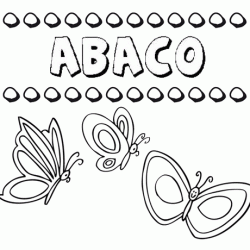 Ábaco: dibujos de los nombres para colorear, pintar e imprimir