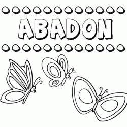 Abadón: dibujos de los nombres para colorear, pintar e imprimir