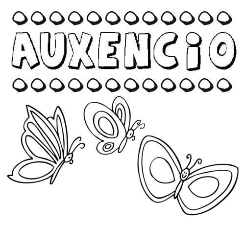 Auxencio: dibujos de los nombres para colorear, pintar e imprimir