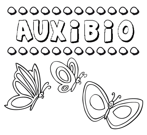 Auxibio: dibujos de los nombres para colorear, pintar e imprimir