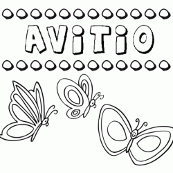 Avitio: dibujos de los nombres para colorear, pintar e imprimir