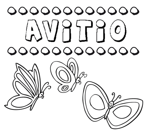 Avitio: dibujos de los nombres para colorear, pintar e imprimir