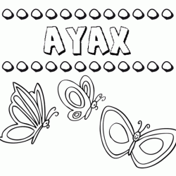 Áyax: dibujos de los nombres para colorear, pintar e imprimir