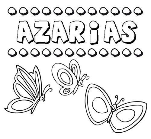 Azarías: dibujos de los nombres para colorear, pintar e imprimir