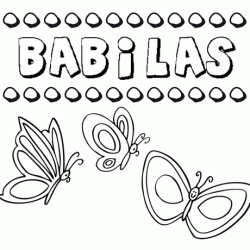Bábilas: dibujos de los nombres para colorear, pintar e imprimir