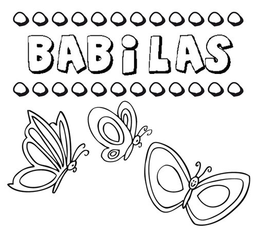 Bábilas: dibujos de los nombres para colorear, pintar e imprimir
