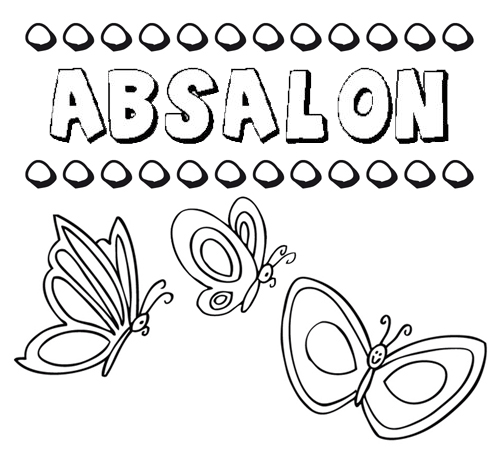 Absalon: dibujos de los nombres para colorear, pintar e imprimir