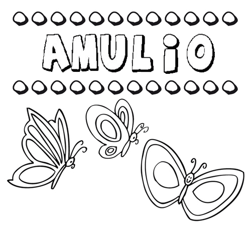 Amulio: dibujos de los nombres para colorear, pintar e imprimir