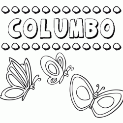 Columbo: dibujos de los nombres para colorear, pintar e imprimir
