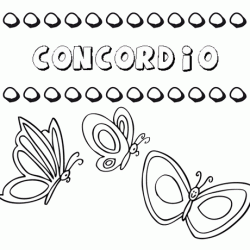 Concordio: dibujos de los nombres para colorear, pintar e imprimir