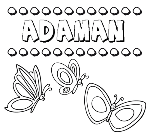 Adamán: dibujos de los nombres para colorear, pintar e imprimir
