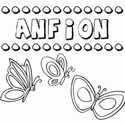 Anfion: dibujos de los nombres para colorear, pintar e imprimir