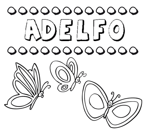 Adelfo: dibujos de los nombres para colorear, pintar e imprimir
