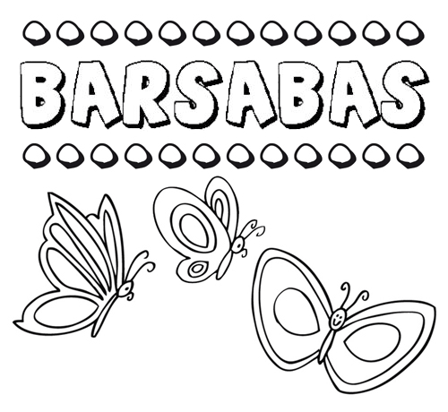 Barsabás: dibujos de los nombres para colorear, pintar e imprimir