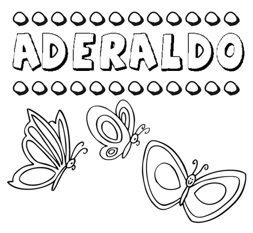 Aderaldo: dibujos de los nombres para colorear, pintar e imprimir