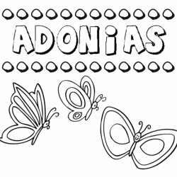 Adonias: dibujos de los nombres para colorear, pintar e imprimir