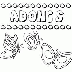 Adonis: dibujos de los nombres para colorear, pintar e imprimir