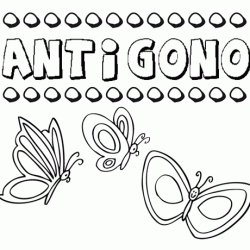 Antigono: dibujos de los nombres para colorear, pintar e imprimir