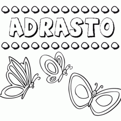 Adrasto: dibujos de los nombres para colorear, pintar e imprimir
