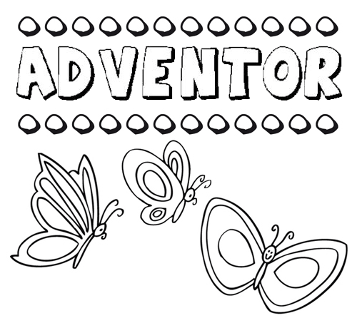 Adventor: dibujos de los nombres para colorear, pintar e imprimir