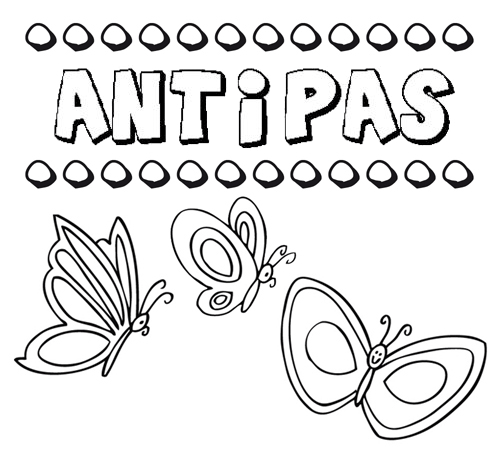 Antipas: dibujos de los nombres para colorear, pintar e imprimir
