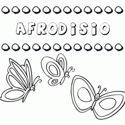 Afrodisio: dibujos de los nombres para colorear, pintar e imprimir