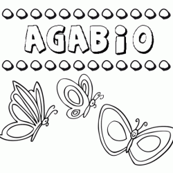 Agabio: dibujos de los nombres para colorear, pintar e imprimir