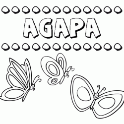 Ágapa: dibujos de los nombres para colorear, pintar e imprimir