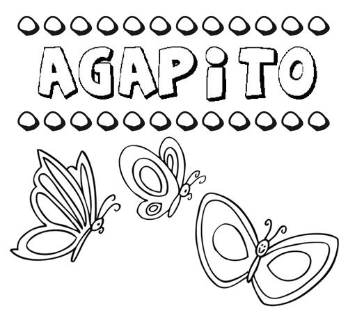 Agapito: dibujos de los nombres para colorear, pintar e imprimir