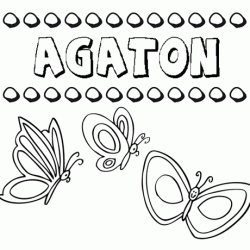 Agatón: dibujos de los nombres para colorear, pintar e imprimir