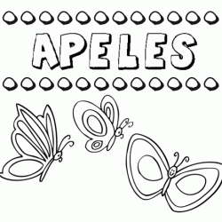 Apeles: dibujos de los nombres para colorear, pintar e imprimir