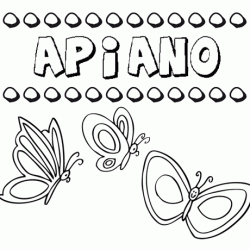 Apiano: dibujos de los nombres para colorear, pintar e imprimir