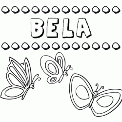 Bela: dibujos de los nombres para colorear, pintar e imprimir