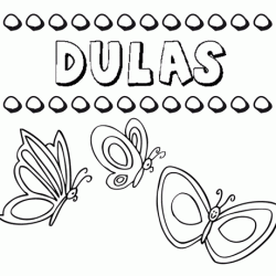 Dulas: dibujos de los nombres para colorear, pintar e imprimir